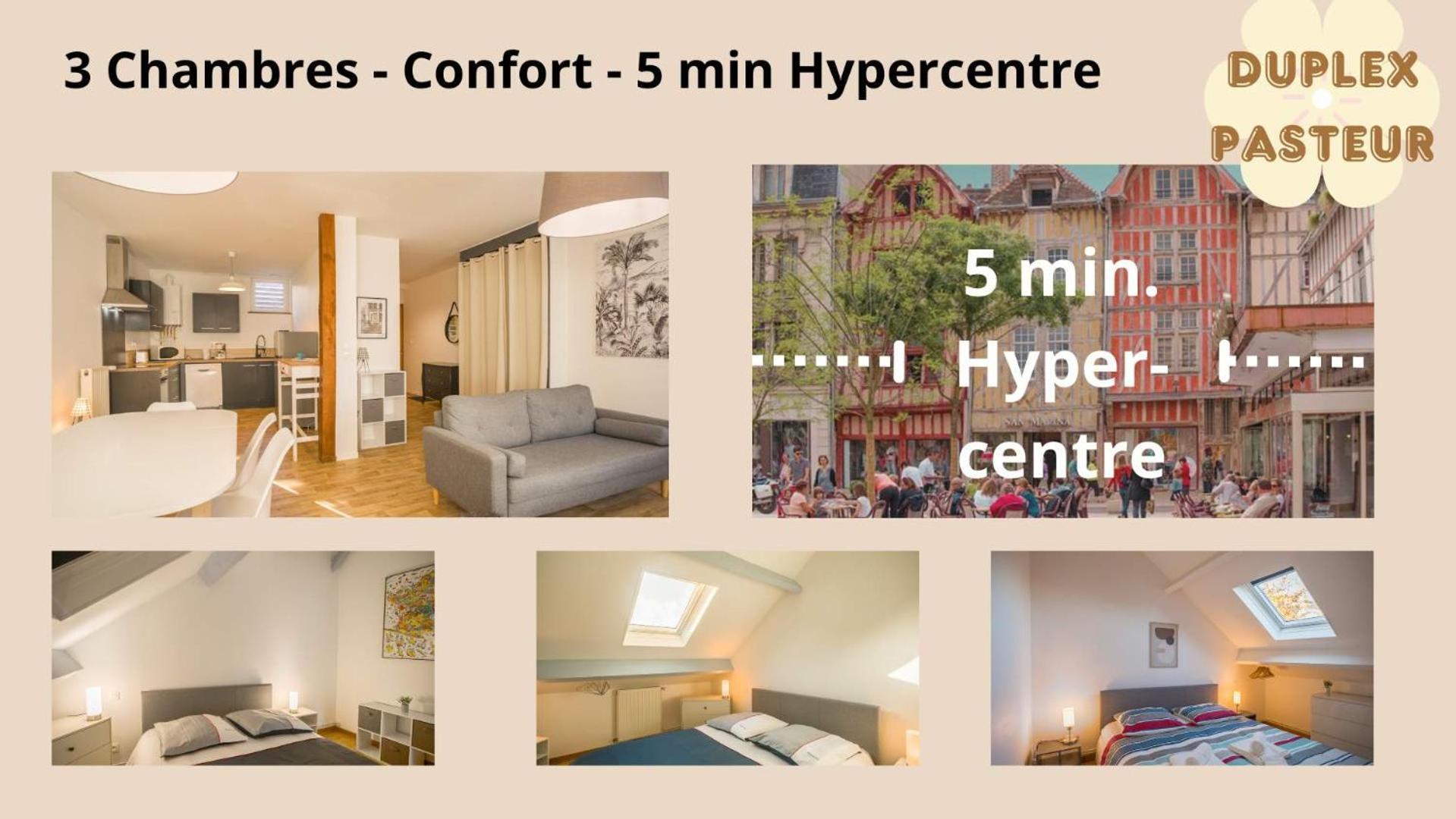 Le Duplex Pasteur - 5 Min Hypercentre - Ideal Groupe - Parking Gratuit Troyes Extérieur photo
